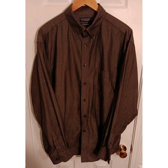 Men's Roundtree & Yorke Long Sleeve Button Up Shirt , XL, Gray - Picture 4 of 5
